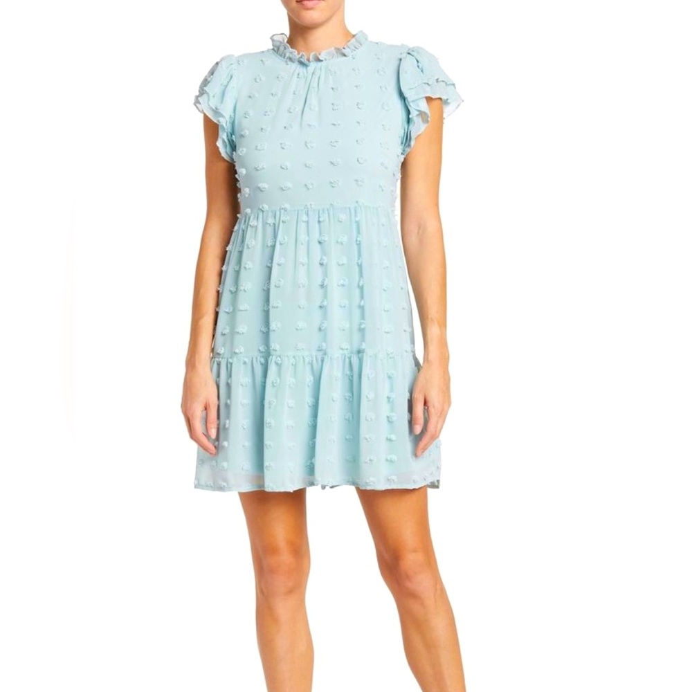 Kelsey Chiffon Mini Swiss Dot Dress